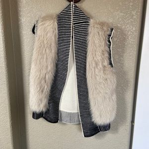 Banana Republic faux fur front sweater vest
